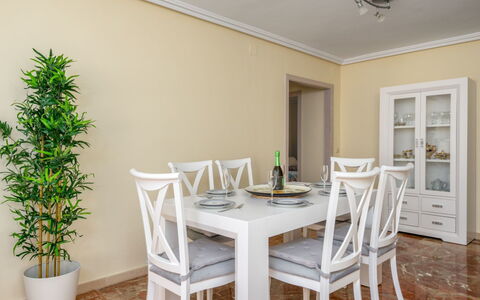 Playamar: Table, Furniture, Property, Plant, Chair, Ceiling Fan, Interior Design, Wood, Lighting, Door