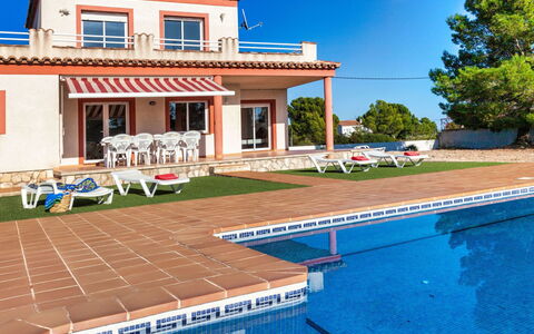 Villa Malva i: Water, Property, Plant, Building, Window, Sky, Blue, Azure, Swimming Pool, Tree