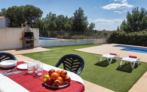Villa Malva Ii: Table, Sky, Furniture, Cloud, Tableware, Outdoor Table, Chair, Plant, Picnic Table, Tree