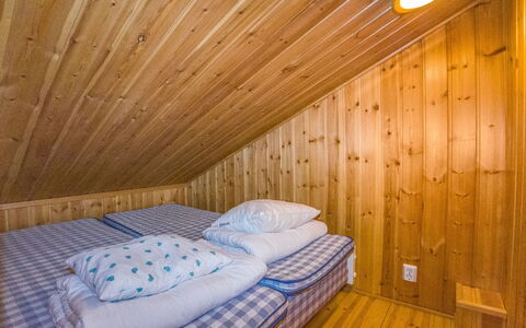 Kaukonraitti 4 C 2: Wood, Interior Design, Bedroom, Ceiling, Floor, Bed, Home, Bedding, Room, Hardwood