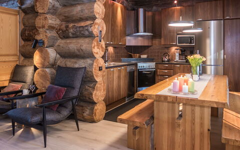Harjula: Furniture, Wood, Interior Design, Flooring, Ceiling, Wood Flooring, Floor, Lighting, Light Fixture, Kitchen