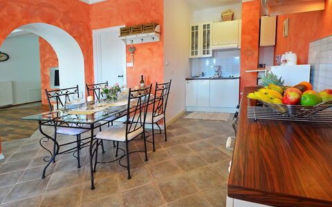 Villa Olea: Property, Room, Building, Floor, Interior Design, Furniture, Real Estate, House, Tile, Dining Room