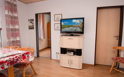 Wind: Furniture, Television, Interior Design, Wood, Home Appliance, Living Room, Floor, Flooring, Television Set