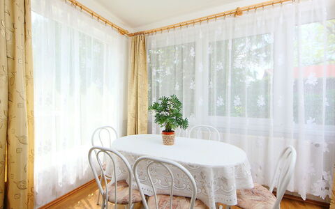 Sunny: Table, Furniture, Property, Plant, Window, Wood, Textile, Curtain, Chair, Interior Design