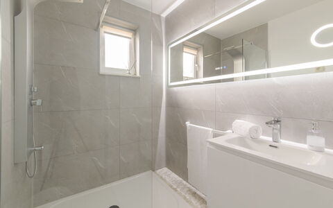 Wilde Zee with Terrace: Plumbing Fixture, Tap, Property, Building, Mirror, Bathroom Sink, Window, Bathroom, Sink, Shower