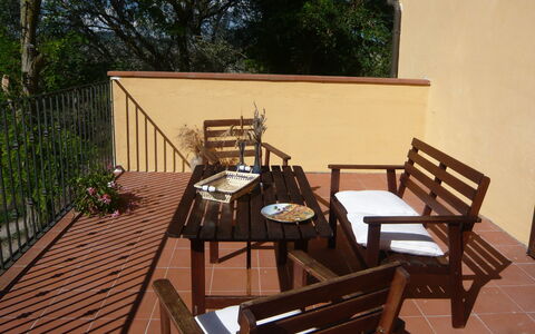 Le Querce Di Campocane: Property, Deck, Hardwood, Balcony, Furniture, Wood Stain, Room, Building, House, Real Estate