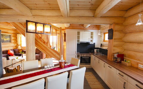Chalet Karin: Cabinetry, Countertop, Property, Wood, Kitchen, Tap, Window, Floor, Beam, Flooring