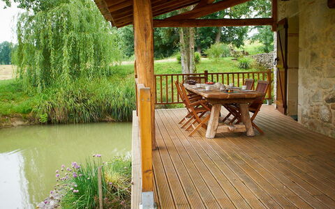 Moulin de Rabine: Property, Natural Landscape, Tree, Room, Wood, House, Deck, Real Estate, Porch, Building