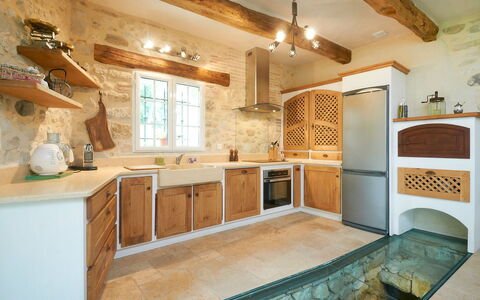 Moulin de Rabine: Property, Room, Countertop, Furniture, Building, Interior Design, Kitchen, Cabinetry, Ceiling, Floor