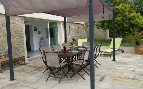 Le Mas Line: Furniture, Property, Table, Chair, Plant, Shade, Wood, Interior Design, Outdoor Table, Outdoor Furniture