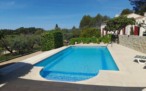 Le Mas Line: Water, Plant, Swimming Pool, Sky, Building, Azure, Tree, Rectangle, Shade, House