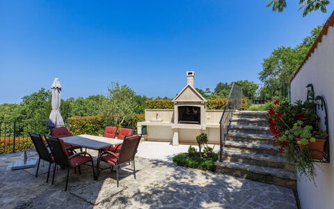 Buje 200: Furniture, Garden, Outdoor Furniture, Chair, Flagstone, Shade, Landscaping, Flowerpot, Patio, Yard