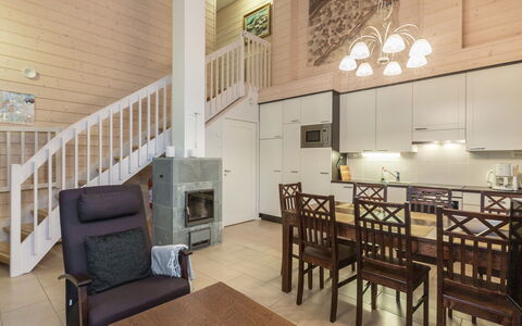 Sointuilevi 2 D 13: Interior Design, Flooring, Floor, Furniture, Wood, Ceiling, Wood Flooring, Room, Lighting, Home