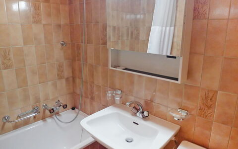 Alpe des Chaux 500: Brown, Tap, Mirror, Bathroom Sink, Plumbing Fixture, Sink, Bathroom, Building, Black, Wood