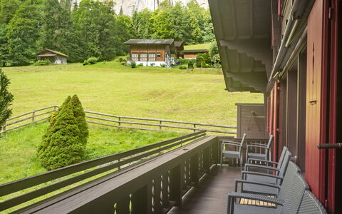 Chalet am Schärm: Plant, Property, Building, Green, Tree, Window, Vegetation, Wood, House, Shade