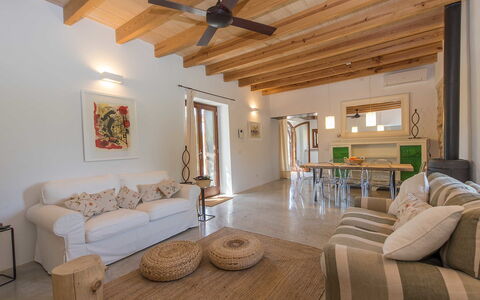 Cas Ciutada: Ceiling Fan, Room, Property, Living Room, Ceiling, Interior Design, Furniture, Building, Beam, Mechanical Fan