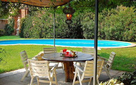 Barchessa Palladio: Furniture, Outdoor Furniture, Table, Chair, Outdoor Table, Garden, Backyard, Shade, Patio, Yard