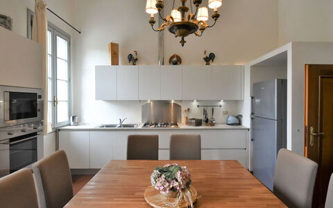 Barchessa Palladio: Furniture, Interior Design, Flooring, Wood, Ceiling, Countertop, Table, Kitchen, Chair, Light Fixture