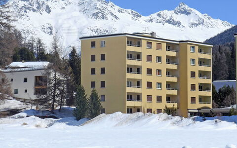 Chesa Daniela B - Anita: Snow, Sky, Building, Daytime, Property, Window, Mountain, Nature, Slope, Tree