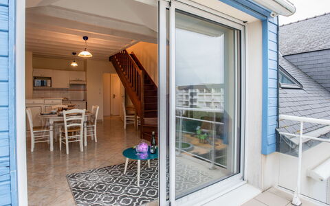 Les Jardins de Bretinio: Furniture, Building, Blue, Azure, Chair, Wood, Door, Shade, Interior Design