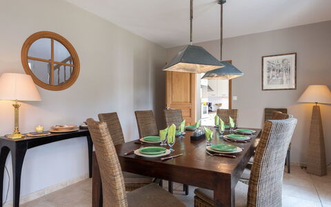 Maison Courlis: Room, Furniture, Property, Dining Room, Interior Design, Table, Ceiling, Floor, Building, House