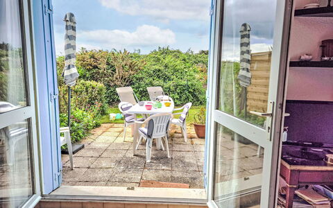 Saint Malo 651: Door, Chair, Balcony, Houseplant, Outdoor Furniture, Yard, Home Door, Eco Hotel, Patio, Flowerpot