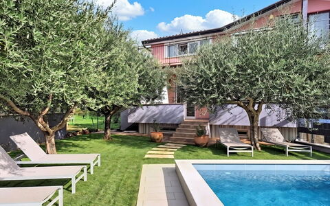 Finida: Swimming Pool, Home, Residential Area, House, Garden, Estate, Backyard, Lawn, Yard, Landscaping
