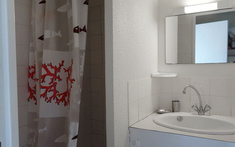 Plein Ciel: Mirror, Sink, Property, Plumbing Fixture, Tap, Shower Curtain, Bathroom Sink, Bathroom, Building, Floor