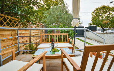 Zadar 150: Table, Furniture, Property, Building, Tree, Wood, Plant, Chair, Interior Design, Outdoor Furniture