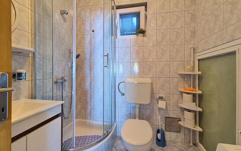 Vesna: Bathroom, Plumbing Fixture, Flooring, Bathroom Sink, Interior Design, Floor, Toilet, Toilet Seat, Sink, Tap
