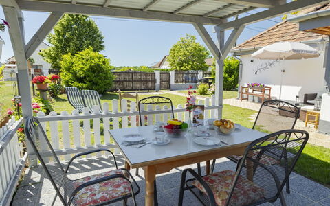 Sunny: Furniture, Chair, Outdoor Furniture, Table, Outdoor Table, Kitchen & Dining Room Table, Home, Garden, Shade, Cottage