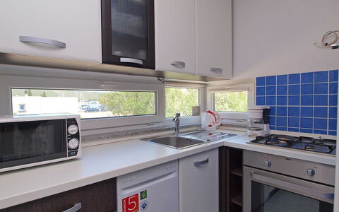 Zadar Bibinje 208: Property, Room, Kitchen, Furniture, Cabinetry, Countertop, Building, House, Real Estate, Home