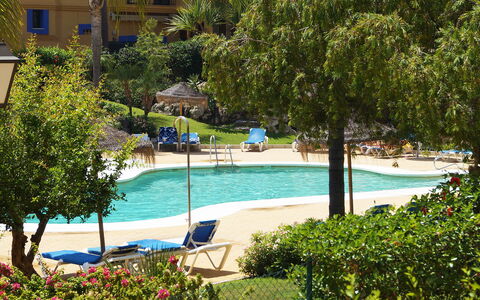 Los Almendros i: Water, Plant, Property, Swimming Pool, Window, Tree, Building, Outdoor Furniture, Shade, Leisure