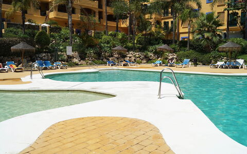 Los Almendros i: Water, Plant, Property, Building, Swimming Pool, Tree, Outdoor Furniture, Leisure, Window, Composite Material