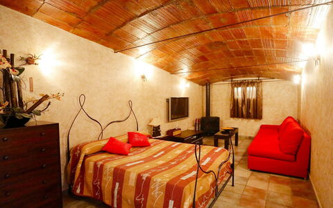 L'Aldea: Bedroom, Bed, Room, Furniture, Property, Interior Design, Ceiling, Building, Bed Sheet, Bed Frame