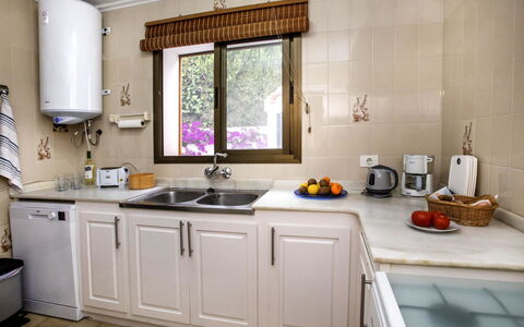 New Antoinette: Kitchen Sink, Cabinetry, Countertop, Sink, Tap, Kitchen, Window, Wood, Purple, Interior Design
