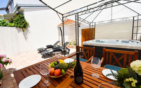 Josipa: Plant, Property, Table, Furniture, Tableware, Flowerpot, Wood, Interior Design, Shade, Outdoor Furniture
