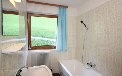 Aschau im Zillertal 330: Plumbing Fixture, Bathtub, Tap, Window, Sink, Azure, Bathroom, Lighting