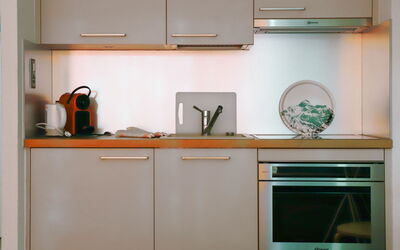 Balmoral 118.3: Cabinetry, Countertop, Kitchen, Lighting, Kitchen Appliance, Home Appliance, Interior Design, Kitchen Stove, Wood, Shelving