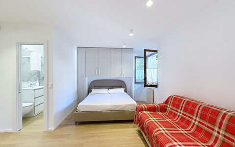Canazei 590: Furniture, Interior Design, Flooring, Floor, Room, Ceiling, Bed, Textile, Apartment, Bedroom