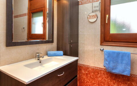 Rustical Mont Roig: Bathroom, Room, Property, Bathroom Cabinet, Sink, Interior Design, Tile, Building, Bathroom Accessory, Tap