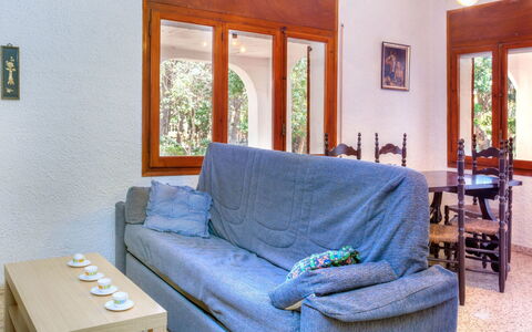 Villa Pinos: Furniture, Couch, Property, Table, Azure, Window, Building, Living Room, Lighting, Interior Design
