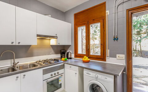 Villa Pinos: Kitchen, Major Appliance, Kitchen Appliance, Countertop, Flooring, Interior Design, Home Appliance, Cabinetry, Ceiling, Floor