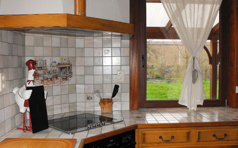 La Ferme de Gabrielle: Cabinetry, Countertop, Property, Furniture, Building, Kitchen, Drawer, Wood, Tap, Interior Design