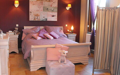 La Ferme de Gabrielle: Furniture, Building, Decoration, Comfort, Bed Frame, Wood, Lighting, Interior Design, Lamp, Flooring