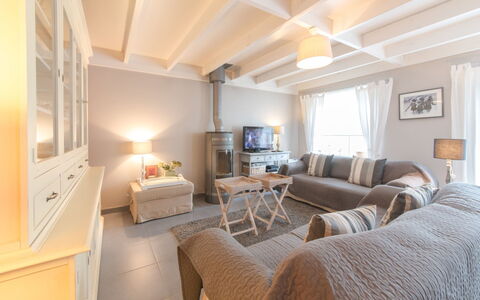 Bredene 460: Furniture, Couch, Building, Comfort, Table, Wood, Television, Lamp, Lighting, Interior Design