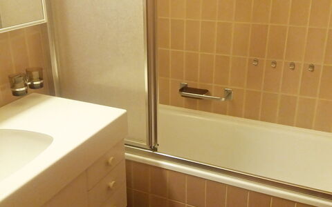 Apartment 10: Brown, Bathroom Cabinet, Property, Bathroom, Plumbing Fixture, Bathroom Sink, Cabinetry, Interior Design, Wood