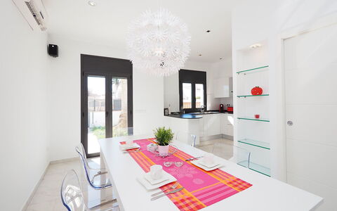 Alberes: White, Room, Property, Interior Design, Furniture, House, Building, Ceiling, Table, Home