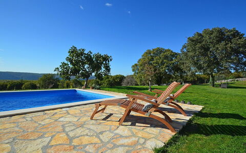 Stancija Negri: Sky, Water, Plant, Swimming Pool, Tree, Outdoor Furniture, Shade, Natural Landscape, Rectangle, Leisure