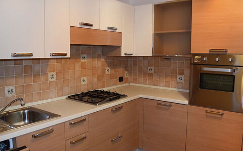 Piazzetta: Brown, Cabinetry, Countertop, Kitchen Sink, Furniture, Sink, Building, Gas Stove, Kitchen Appliance, Kitchen Stove